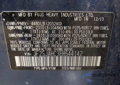 2014 Subaru Forester 2.5I Limited z USA, uszkodzony, nr VIN JF2SJAHC3EH544142